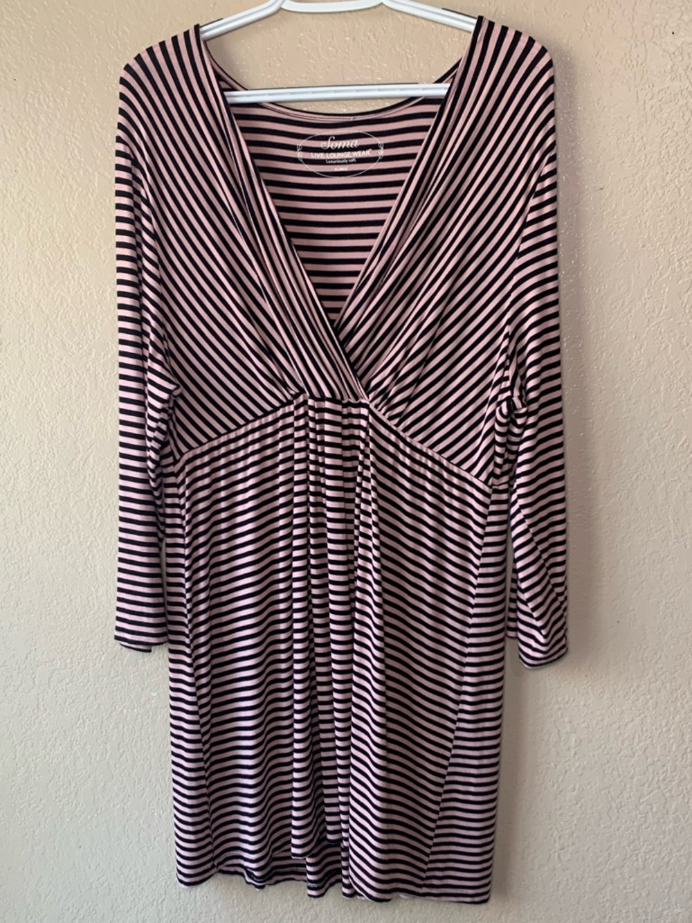 SOMA Live Striped Jersey Knit Loungewear Casual Dress Size XL
